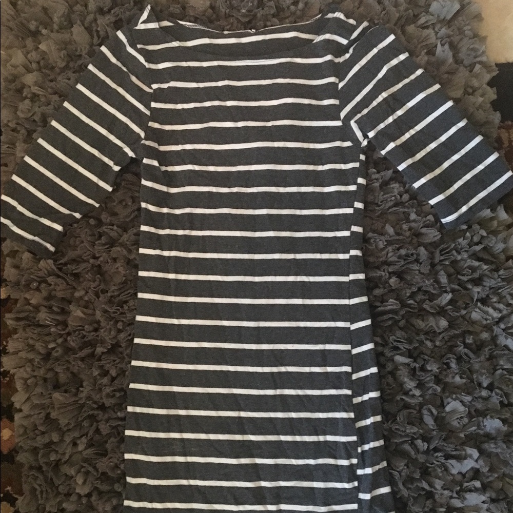 Grey and White stripped dress